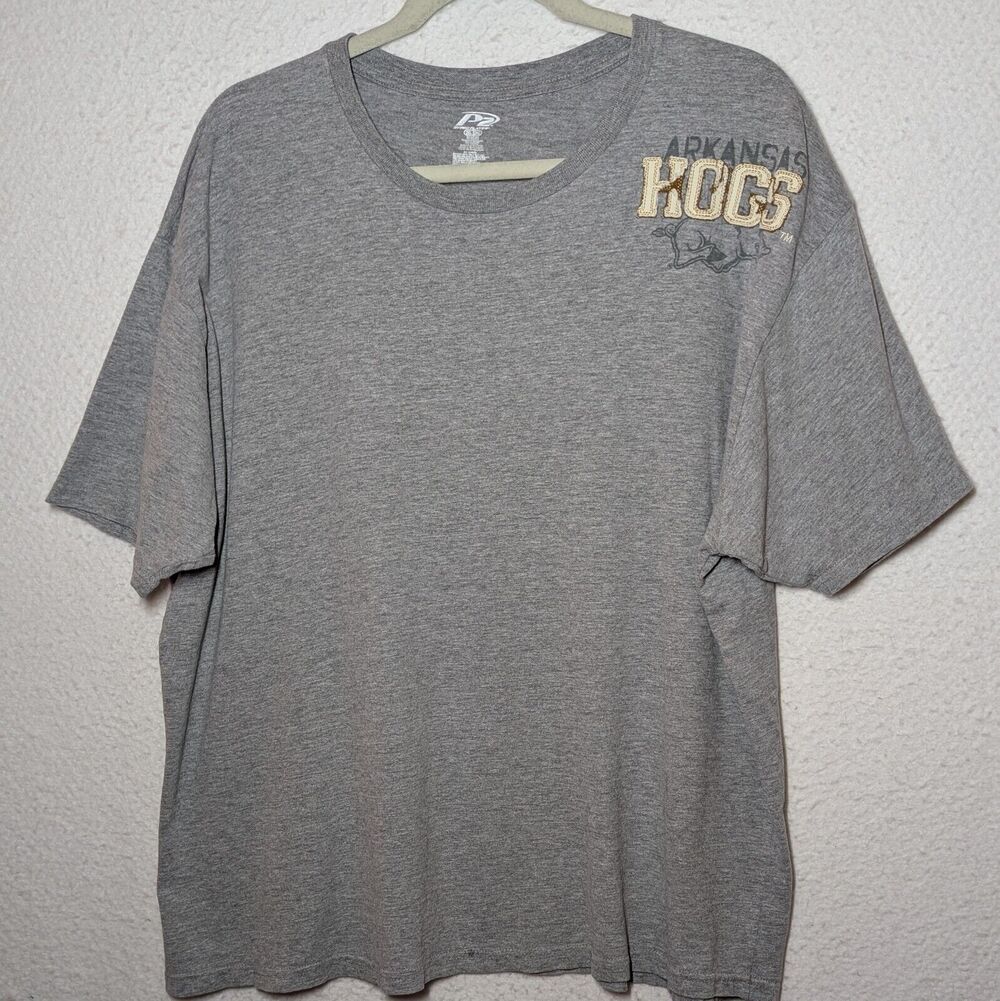 Arkansas Hogs Logo Soft T-Shirt Women Size 2XL Grey P2 Pro Player Top Razorbacks